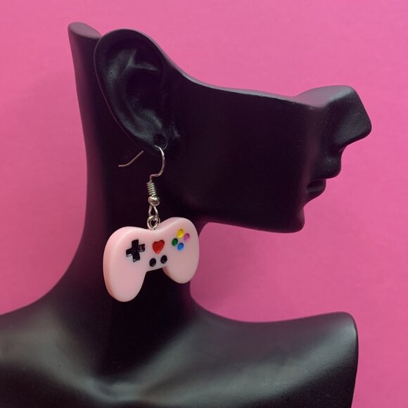 X Box Earrings, Gaming Earrings, Novelty Earrings, Gift Idea, Silly Earrings - Picture 2 of 4